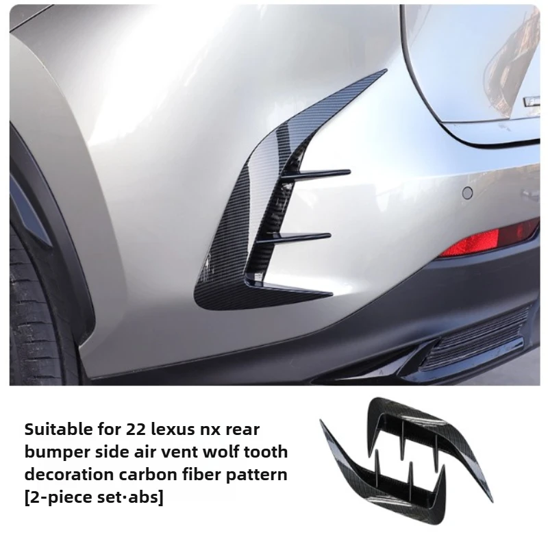 

Car Rear Bumper Lip Spoiler Side Air Vent Outlet Cover Trim For Lexus NX 250 350 350h 2022 2023 Carbon Fiber Black Car Styling