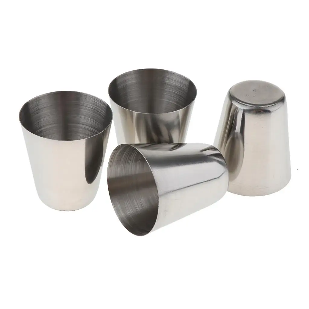 Set of 4 Drinking Cups Shatterproof Tumblers Stainless Steel, Perfect for