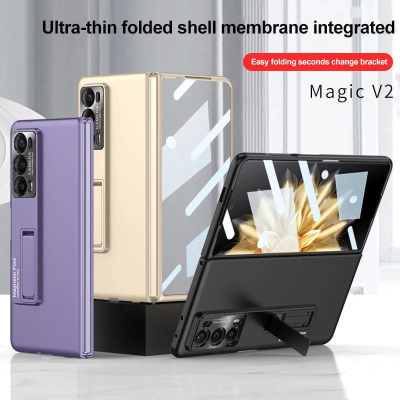 Ultra-Thin Bracket Case For Honor Magic V2 Fold Membrane Integrated Shockproof Protection Cover For Honor Magic V 2