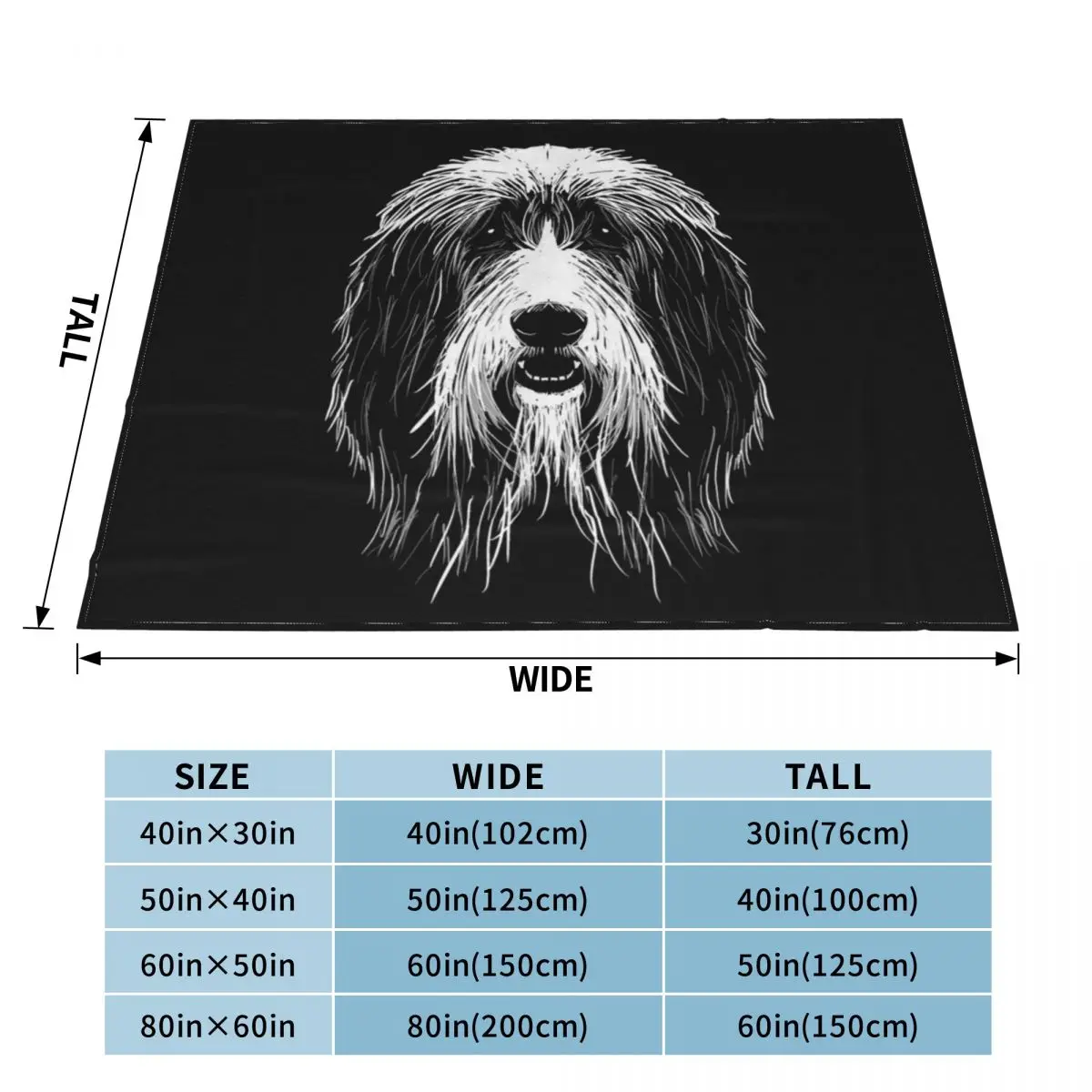 Bearded Collie Throw Blanket sofa Luxury St Blanket Soft Plush Plaid Loose Blanket