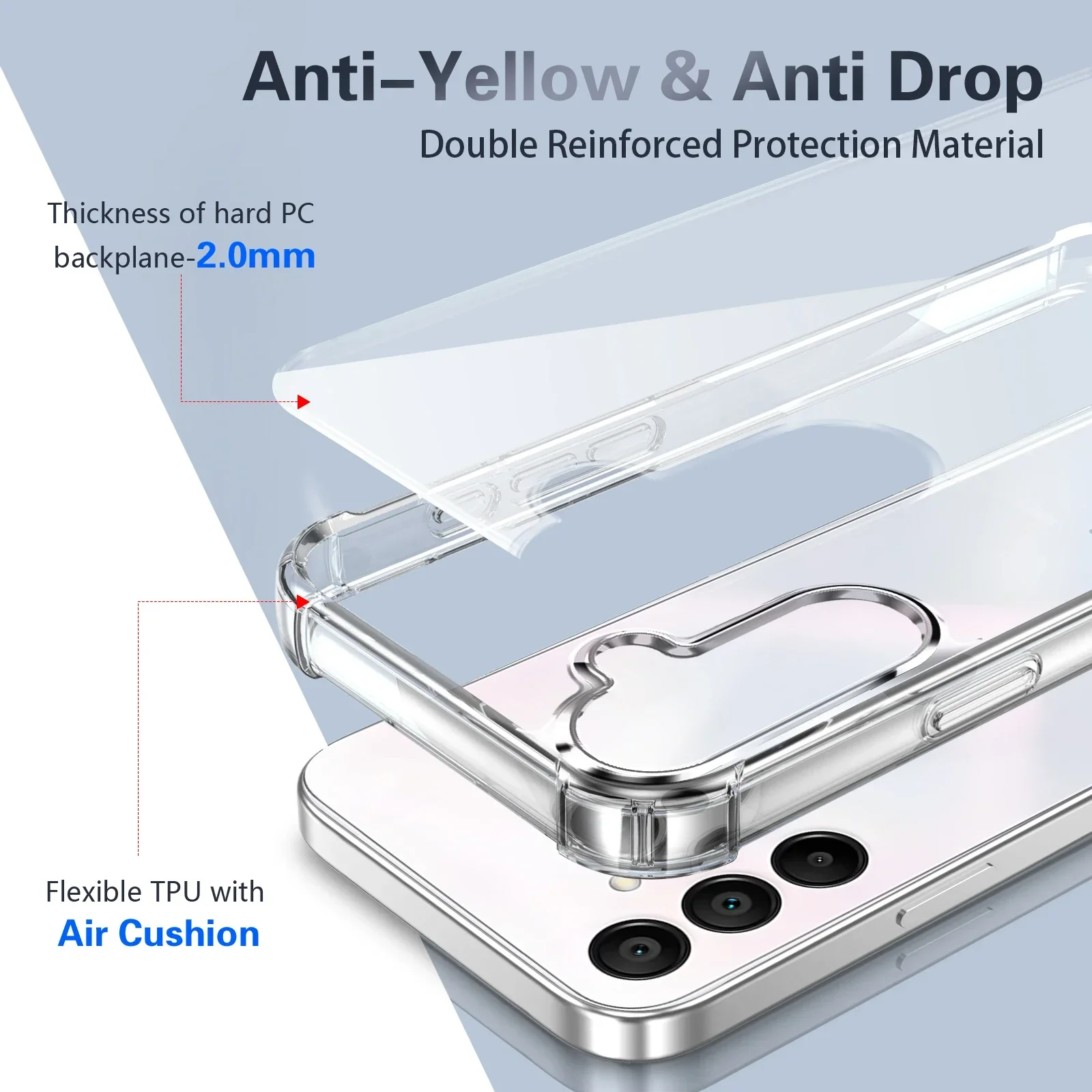 Stoßfeste Transparente Weiche Hülle für Samsung Galaxy A57 A37 A17 A56 A36 A55 A35 A26 A16 A15 5G Handy-Schutzhülle – Detail 5