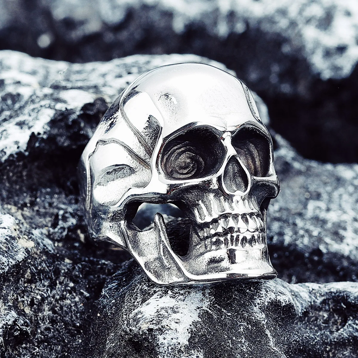 Terminator Skull 316L Stainless Steel Mens Rings Punk Hyperbole Skulls for Male Boyfriend Biker Jewelry Best Gift Dropshipping