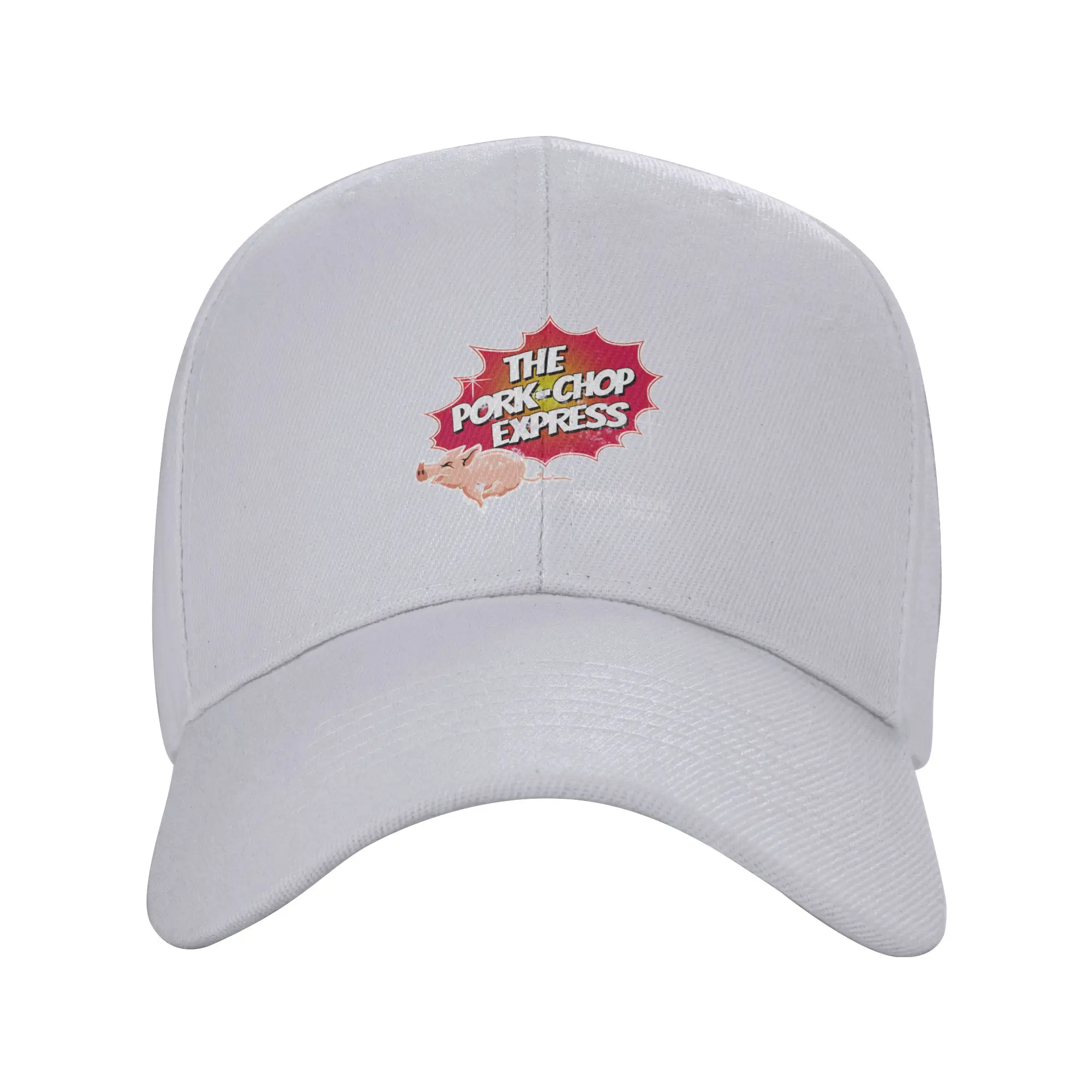 Pork Chop Express - Distressed ReddishYellow Variant Trendy Baseball Cap Cosplay Durable Dad Hat