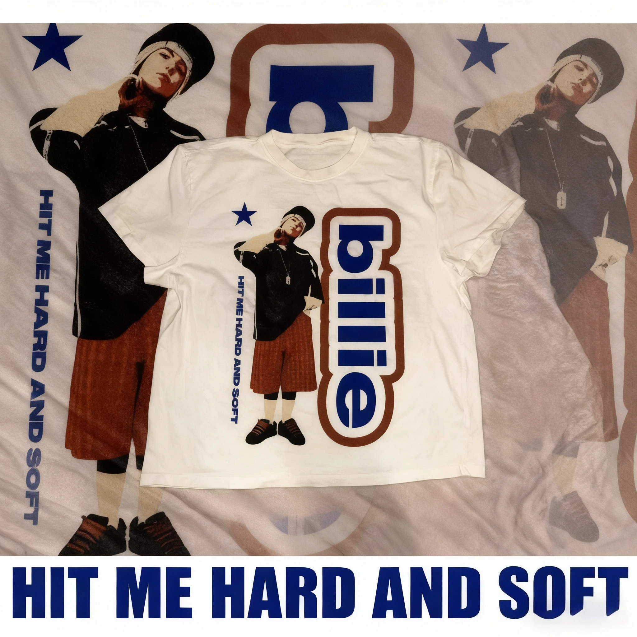 

2025 Summer New Hot Hit Me Hard and Soft Tour Shirt Billie 100% Cotton Printed T-shirt Oversize All-purpose Women and Men Y2k