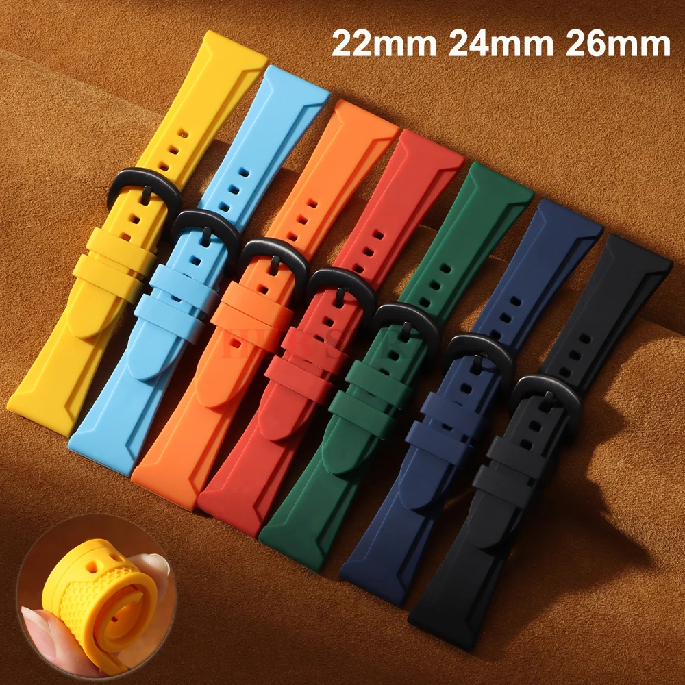 Premium Silikon Uhrenarmband 22mm 24mm 26mm Sport Gummi Fahruhrenarmband Wasserdichtes Ersatzarmband für Seiko für Herren