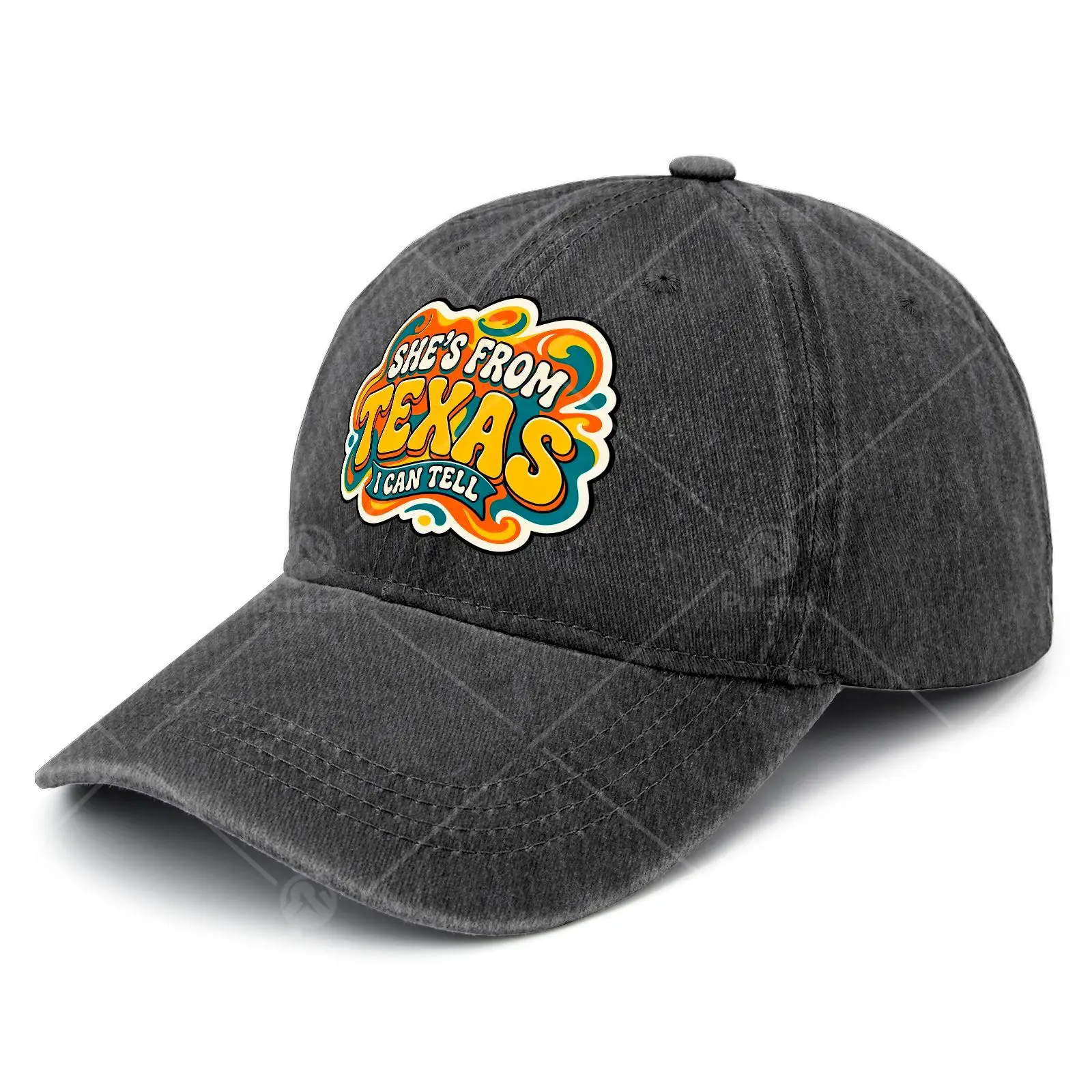 Vintage Texas Cowgirl Baseball - Lightweight Retro Full-Body Print Hat Suitable for Games, 4th of, Christmas & Texan Pride Gifts