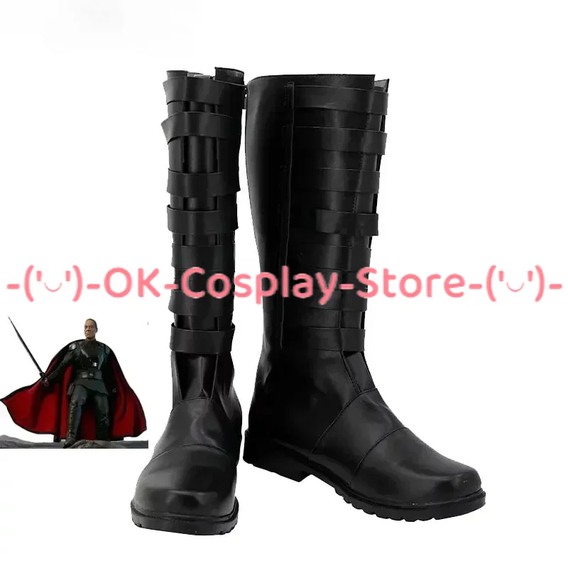 Scarpe Cosplay Moff decoder scarpe in pelle PU nera stivali di carnevale di Halloween Cosplay Prop Custom Made