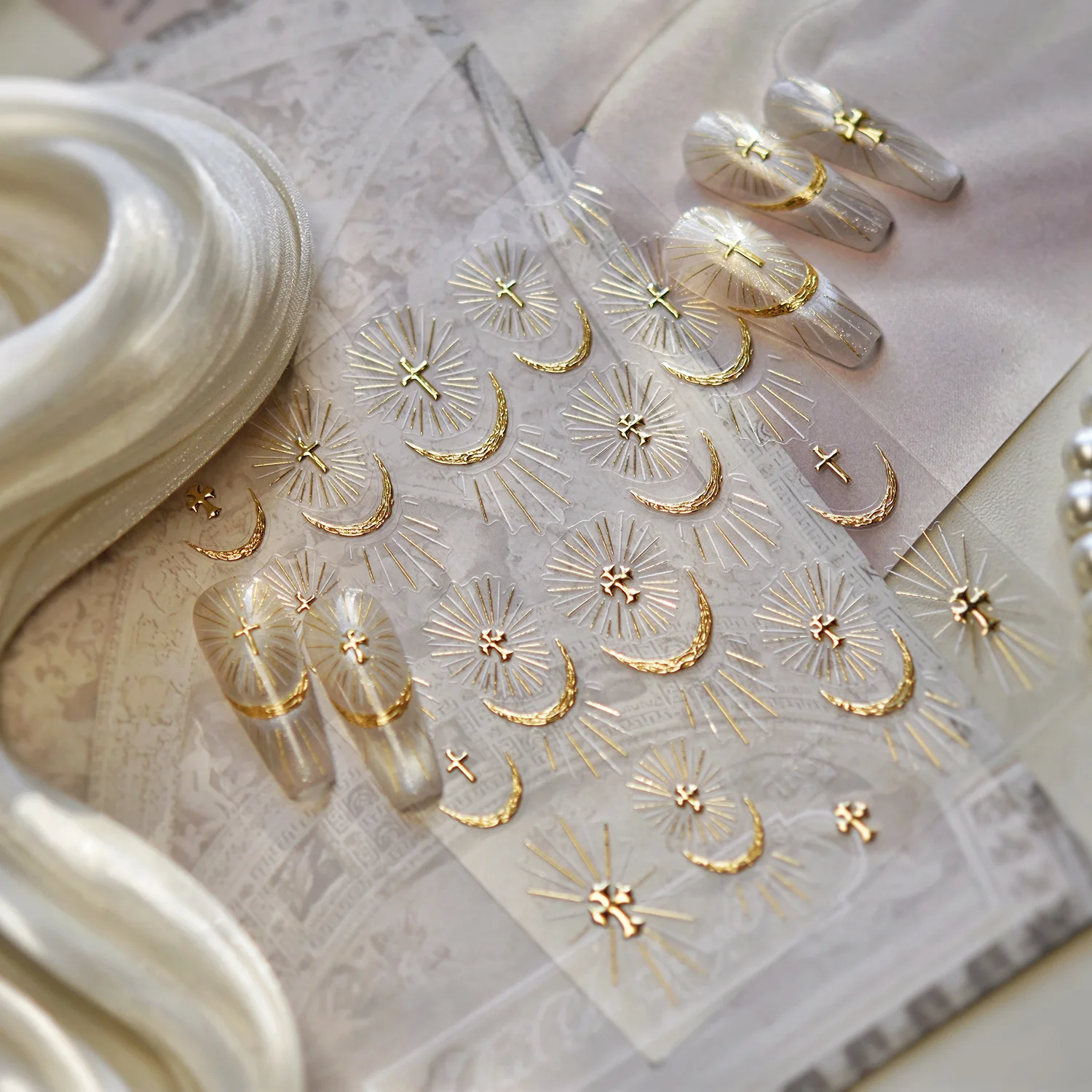 اختيار مسمار ثلاثية الأبعاد زينة ملصقات بريق الإلهي أوراكل الضوء المقدس مسمار الفن اكسسوارات ملصقات DIY بها بنفسك لاصق مانيكير الشارات