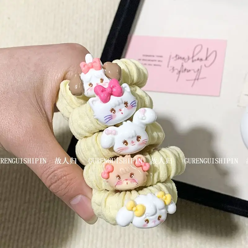 Mikko Hair Ring Accessories Milk Sweet Soft Girl Cat Dog Rabbit Forest Fairy Soft Cute Skin Band Women Hair Ring Accessories