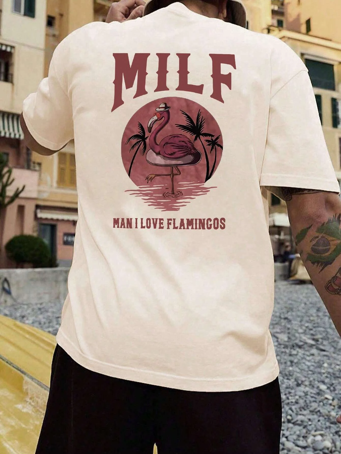 Milf Men Cotton T-shirt Luxury Brand Fashion Big Size Rap Hip Hop Top Casual Short Sleeve Streetwear Classic New Arrival Tee 4XL