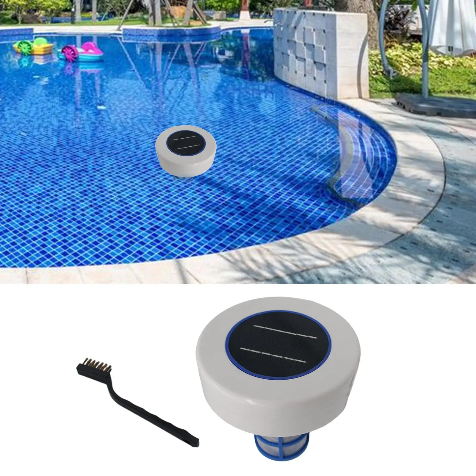 Solar Pool Ionizer Copper Silver Ion Swimming Pool Water Purifier Kills Algae in Pool Chlorine-Free Keeps Pool Cleaner Tool