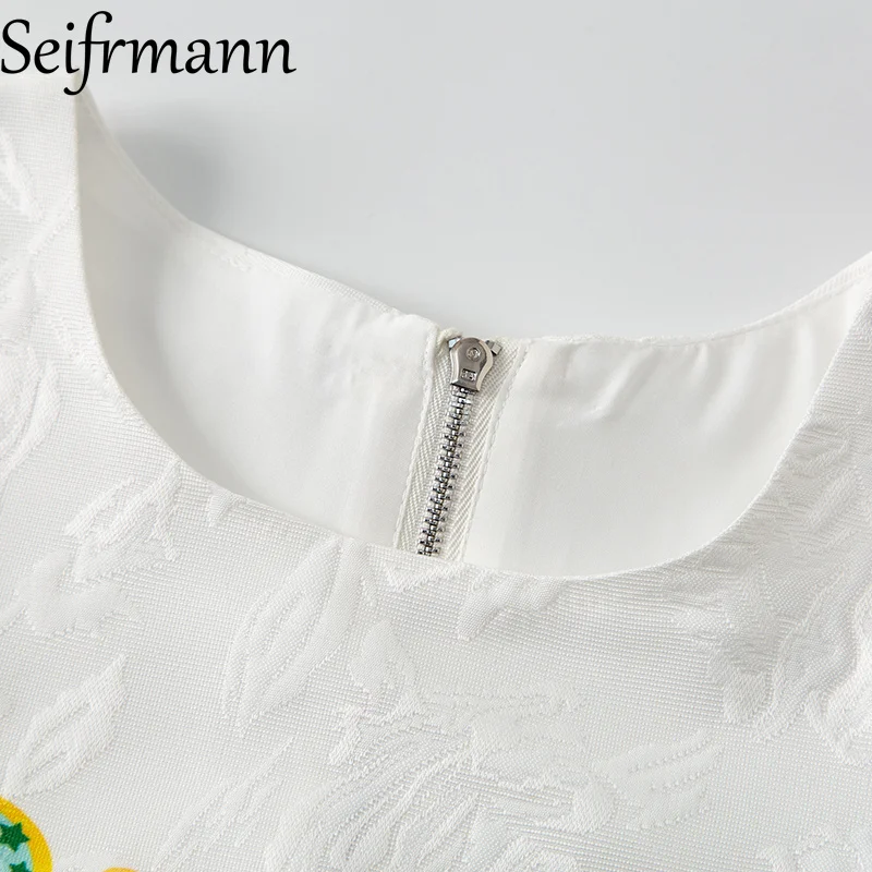 

Seifrmann 2026 Summer Women's clothing New Fashionable Round Neck Sleeveless Nail Bead Jacquard Dress