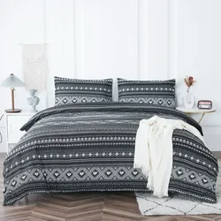 Bohon Paisley Duvet Cover Set Black White Print 3pcs Polyester Bedding Sets Luxury Pillow Case Queen and King Size  Bedding Sets