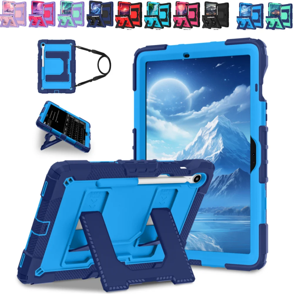 

Прочный чехол для Samsung Galaxy Tab S9FE S10FE S10Lite 11 дюймов SM-X400 X520 X510 X516, чехол-подставка для планшета с плечевым ремнем