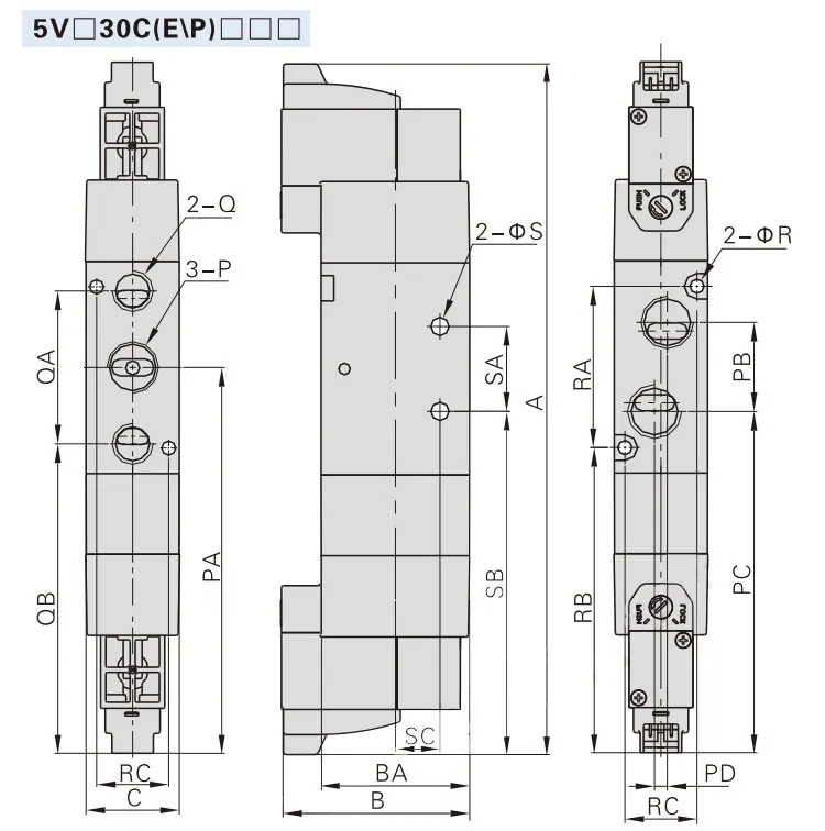 1 Stück Neues Original Luft-Magnetventil 5V110-06 5V210-08 5V220-06 5V230-08 DC12V DC24V AC220V Pneumatisches Elektroventil – Detail 10