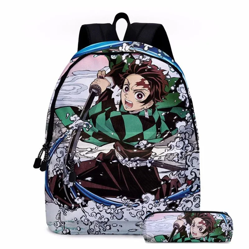 Sac à dos d'écolière Kimetsu No Yaiba Cosplay, sac en toile Anime, Nezuko Tanjirou, cadeaux pour garçons et filles