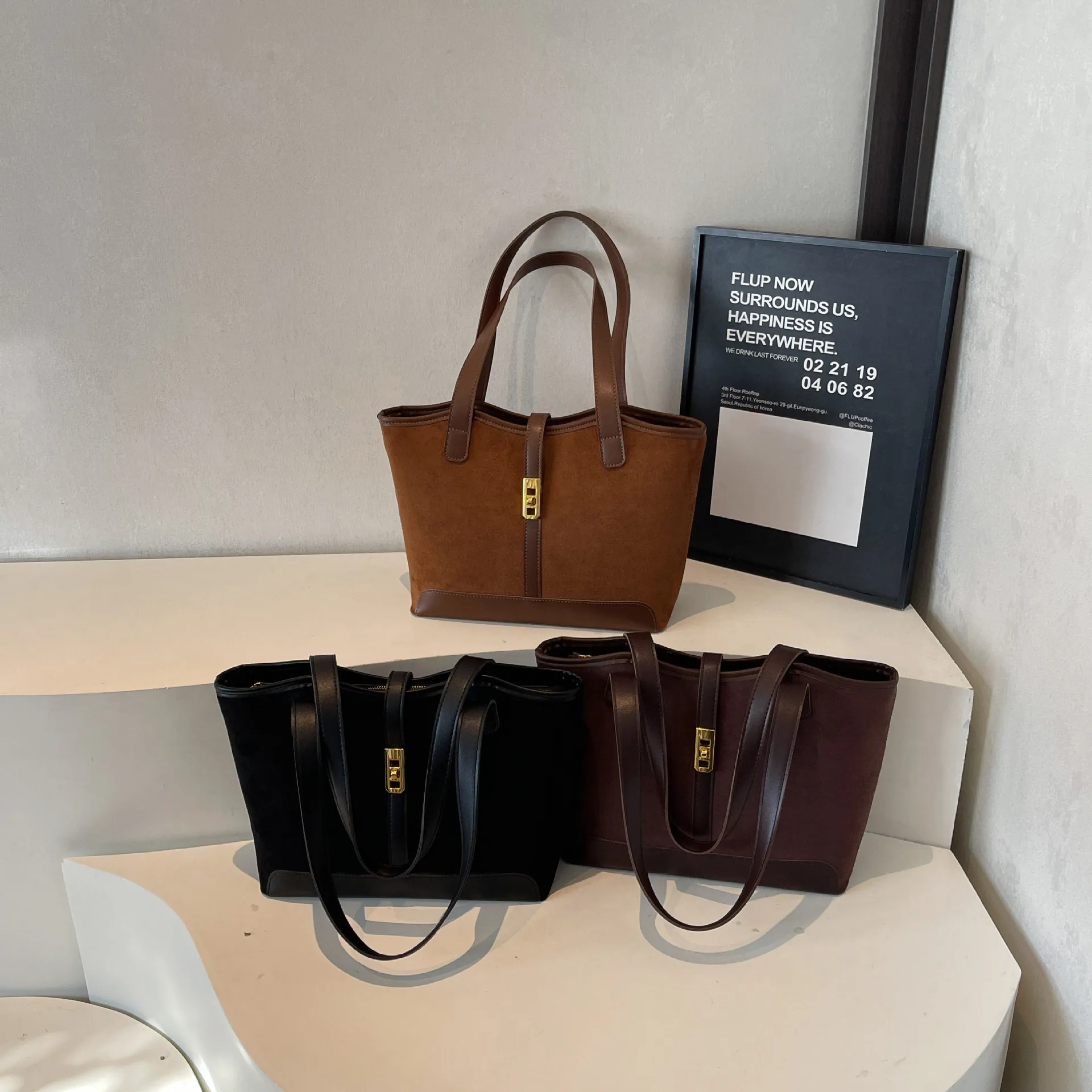 

2025 New Color Block Tote Bag for Women, Genuine Leather Large Capacity Multi-way Underarm Shoulder Purse, Women Handbags