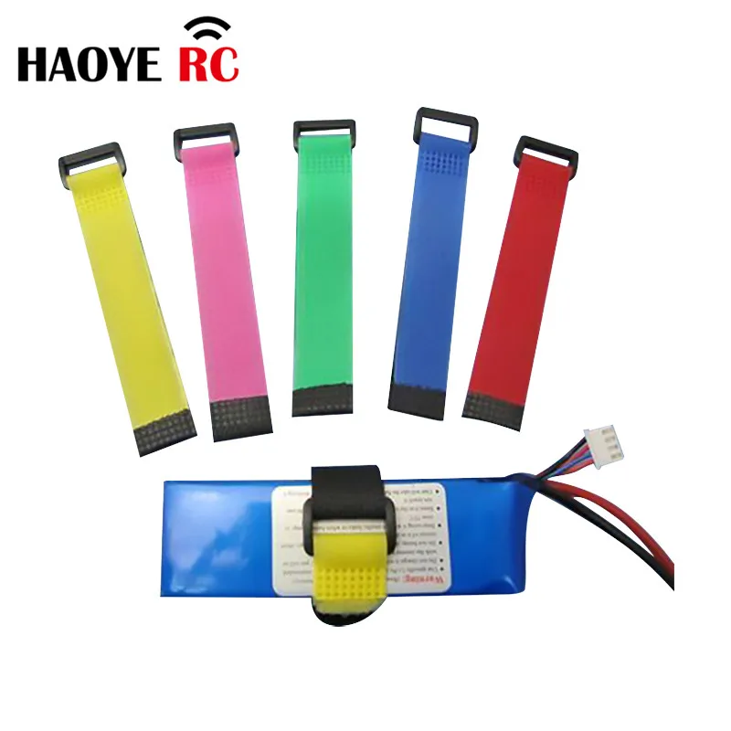 

HY 10 Pcs Magic Sticker Strap Battery Strap Hook And Loop Reusable Cable Tie L200mm For RC Model Parts Battery Not Included