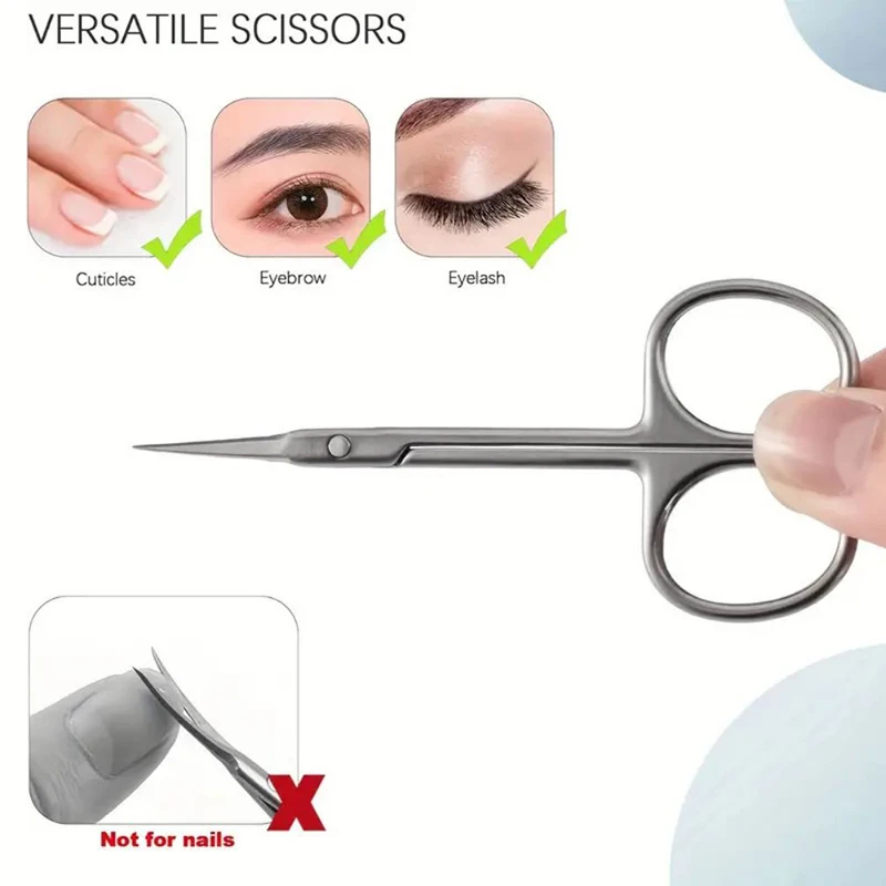 Russian Style Dead Skin Barbs Remover Scissors Pipe Bend Nails Art Cuticle Cutter Eyebrows Trimmer Professional Manicure Tool