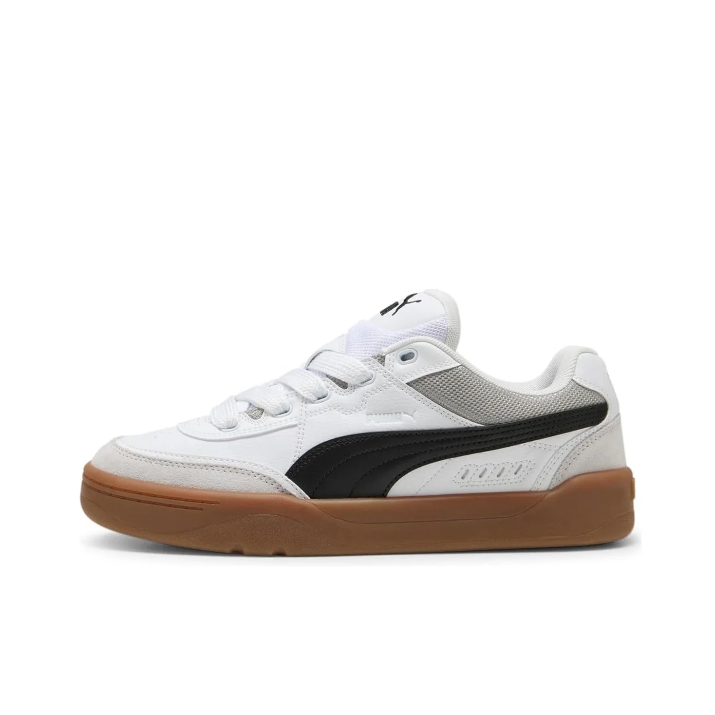 PUMA Park Lifestyle SK8 Textile, Split Cow Leather Low top Skateboard Shoes Unisex White Black 400497-01