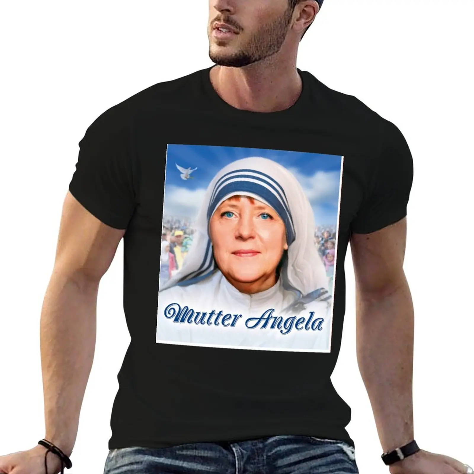 Camiseta Mutti Merkel, camisetas para hombre, camiseta de algodón suave para hombre, camisetas de algodón pesado, camisetas de algodón de alta calidad
