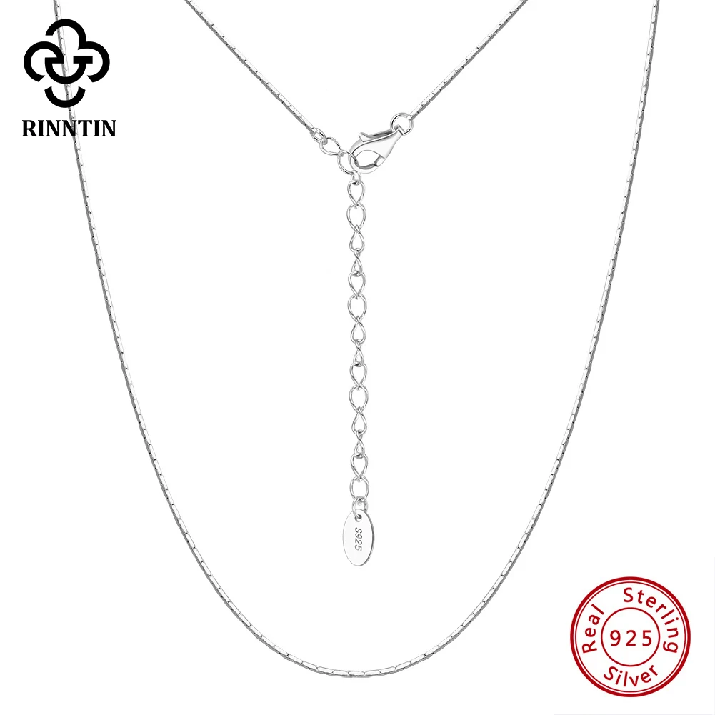 

Rinntin 925 Sterling Silver 0.6mm Width Bamboo Chain Necklace Engagement for Unisex Wedding Charm Jewelry Christmas Gift SC85