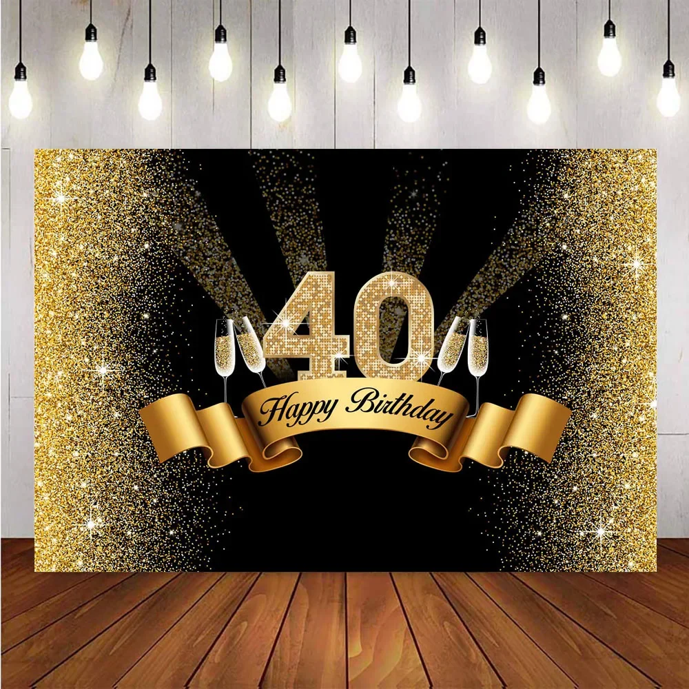 Hintergrund zum 40. Geburtstag: Gold und Schwarz. Fotohintergrund zum 40. Geburtstag: Gold glänzend. Fotostudiokabine