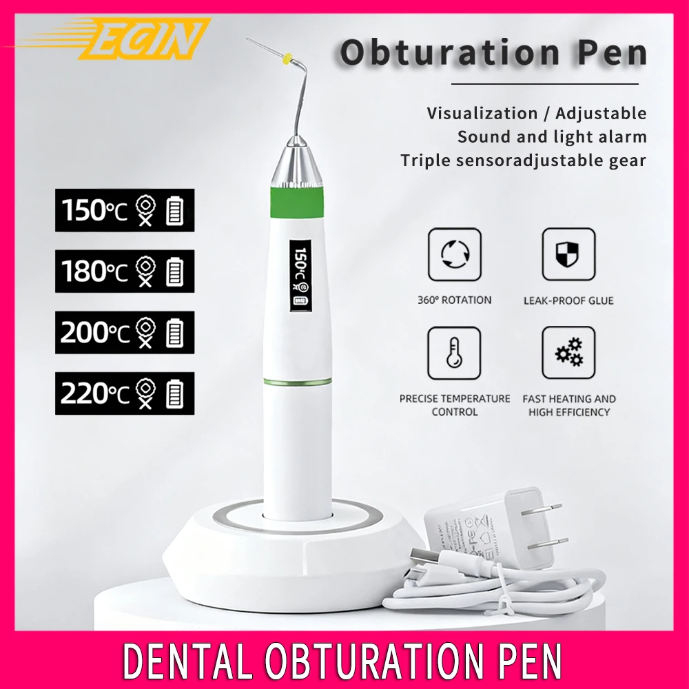 ECIN Dental Obturation Pen Cordless Heated Gutta Percha System Endodontics Root Canal Plugger Heated Gun Pen Dentistry Tool
