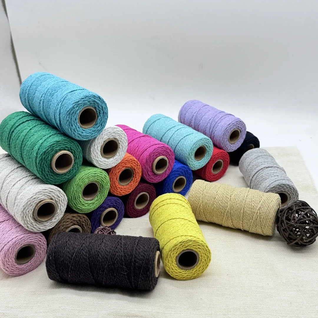 2mm 100 m DIY Trim Duvar Asma Makrome Kordon Halat El Yapımı Pamuk Halat Dize Dikiş Bohemia Düğün Goblen Halatlar Dekorasyon