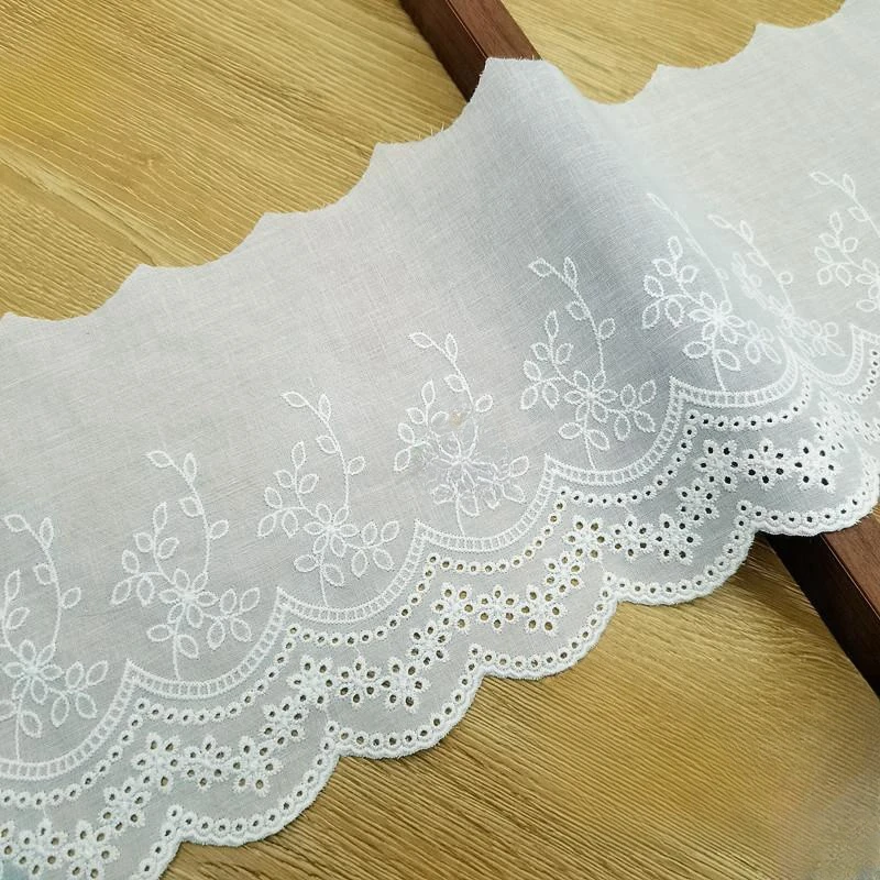 3Y-5Yard/Lot Breite 19CM 100% Baumwolle Tuch Gestickte Stoffe frauen Kleidung Kleid Diy Spitze Trim Hause textil Zubehör – Detail 9
