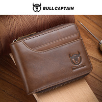 Genuine leather short horizontal top layer cowhide wallet, casual change, driving license, multi-functional card slot wallet
