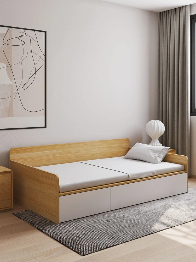 

Customized modern simple study tatami bed storage panel storage single bed small apartment multi-functional sofa bed
