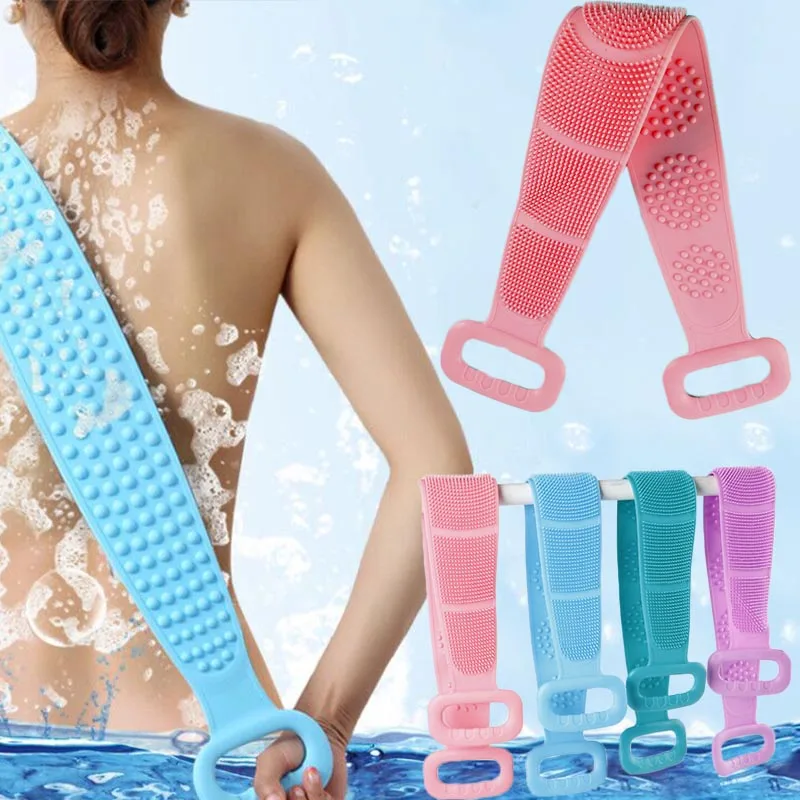 

1pc Silicone Brush Bath Towel Back Scrub Exfoliating Body Massage Brush Shower Cleaning Gadget Magic Brush Bath Towel Body Brush