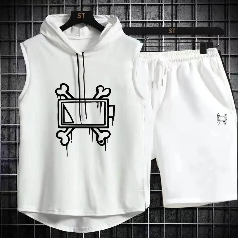 Men track suit summer sportswear two-piece t-shirt shorts brand tracksuit jogging mens sports suit fitness clothes exercise suit