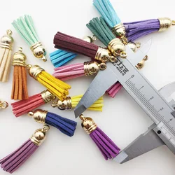 20 Pcs/Bag 38mm Suede Faux Leather Tassel For Keychain Cellphone Straps Jewelry Summer DIY Pendant Charms Finding