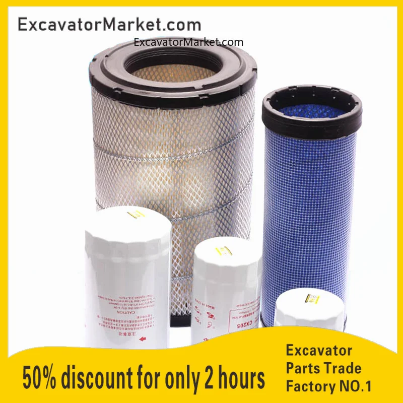 

For Hitachi Direct Injection ZAX200-6 Excavator Parts Three Filters Air Filters Large and Small Diesel Filters excavator Spare