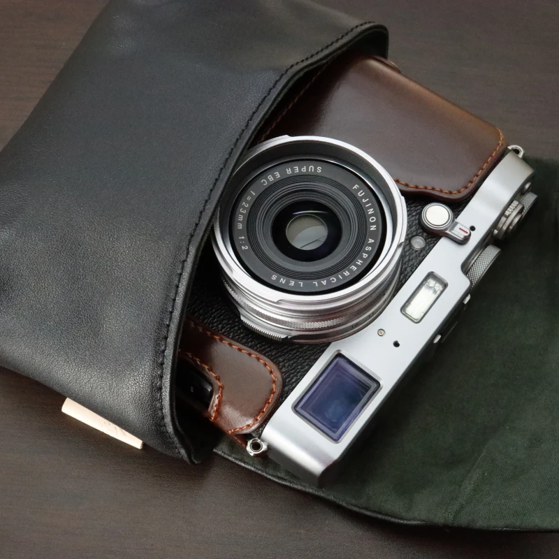 XL torba ze skóry naturalnej kieszonkowe etui do Fujifilm X100V X100F X100T X100S X100VI XE4 XE3 XE2 XA7 XA5 XA3 XA3 kamera bezlusterkowa