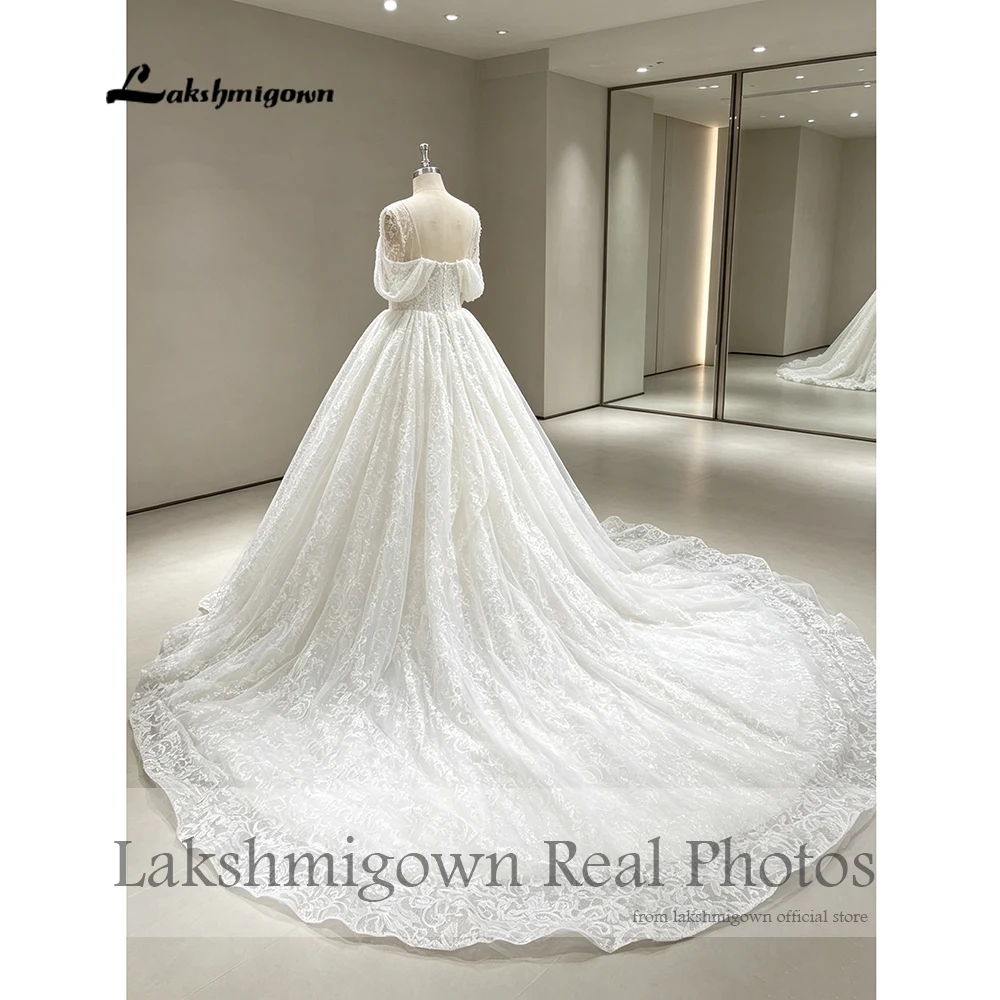 Lakshmigown Blumen-Spitze Luxus-Ballkleid Hochzeitskleider für Frauen 2027 Echte Fotos Korsett-Brautkleid Maßanfertigung – Detail 8