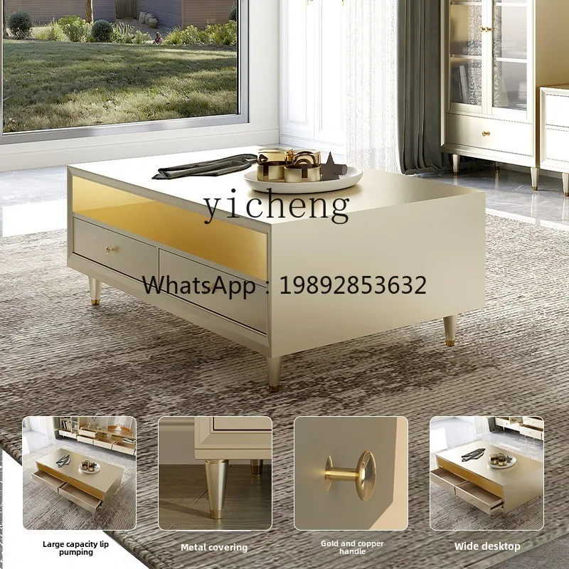 

Легкий роскошный журнальный столик, современный простой, для маленькой квартиры, гостиной, дома, специальный высококачественный чайный столик из цельного дерева