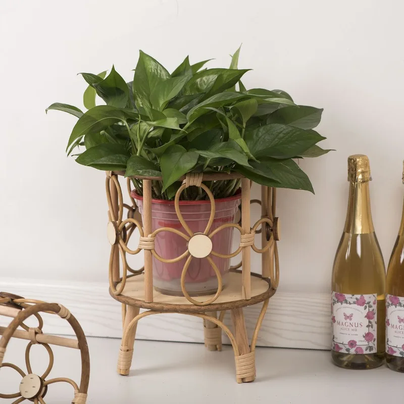 Nachahmung Rebe Landschaft Stil Hohl Blume Rack Desktop Kreative Blumentopf Rack Balkon Handgemachte Weben