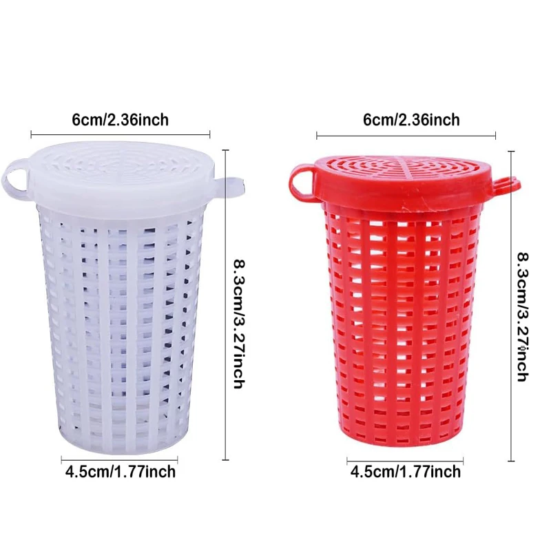 10 Pcs Fishing Bait Cage Trap Fish Lure Feeder Basket Holder Plastic Bait Bucket