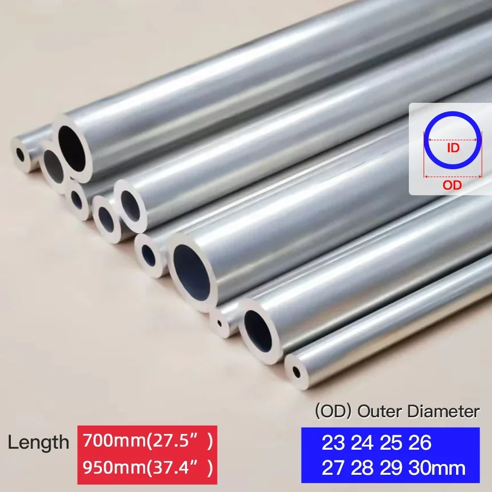 2pcs-10pcs Aluminium Pipe 23-30mm OD Straight 700mm 950mm Long Round 6063 Aluminum Alloy Tube Multiple quantities