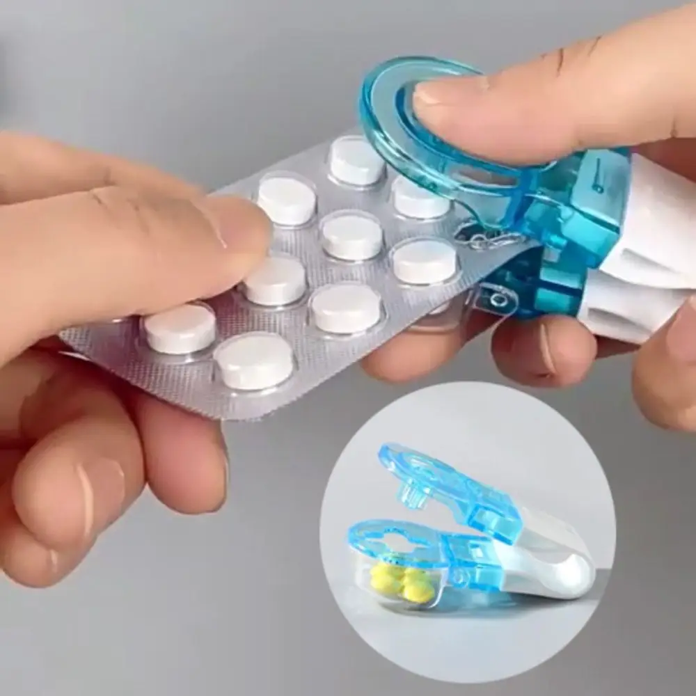 Portable Pill Taker Remover Anti Pollution Assistance Tool Blister Pack Opener Contactless Multifunction Storage Box All People
