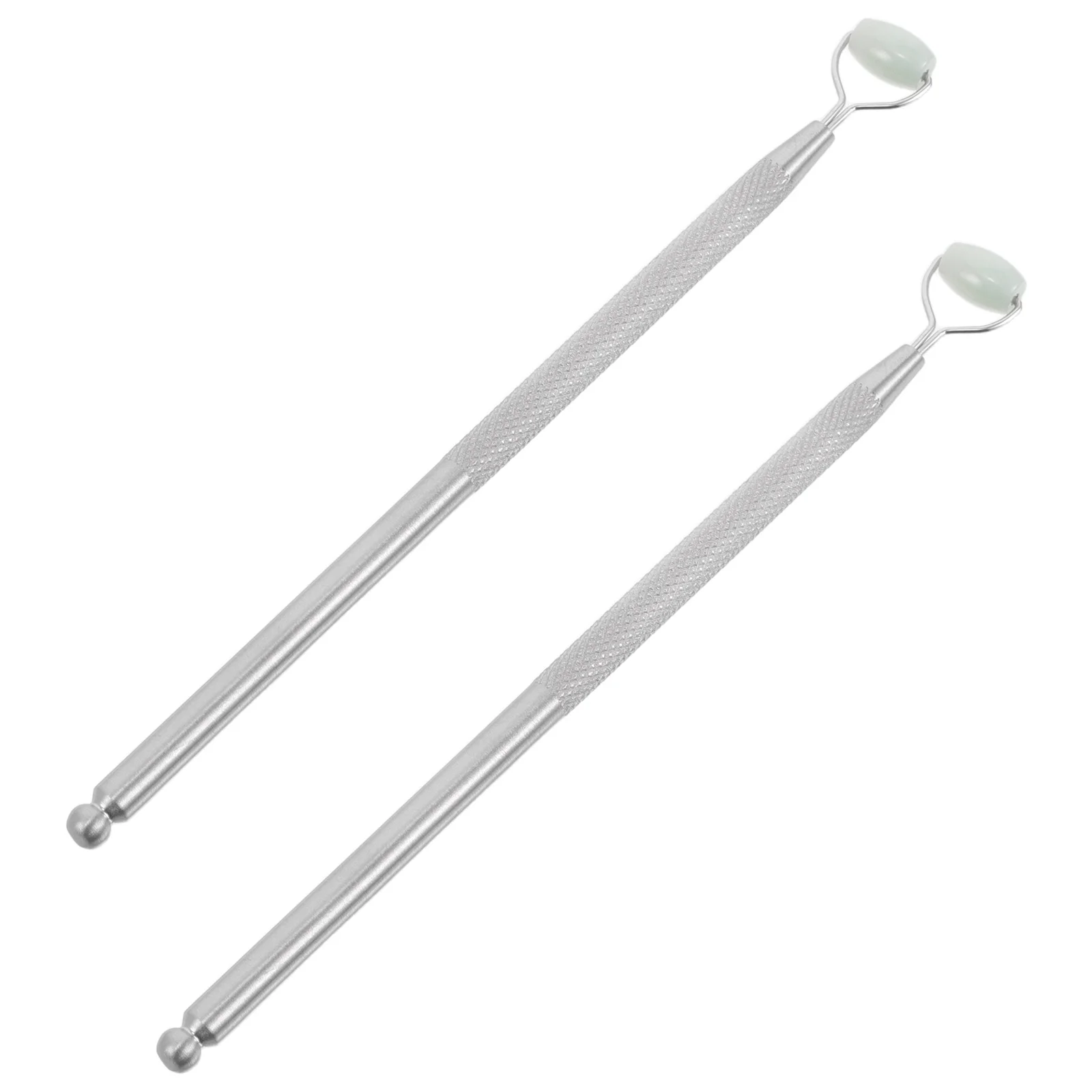 Masseur pour les yeux en Jade, rouleau Facial en pierre naturelle, outil de soins de la peau pour façonner le nez, Lifting du visage, bâton de beauté Portable Anti-âge, 2 pièces