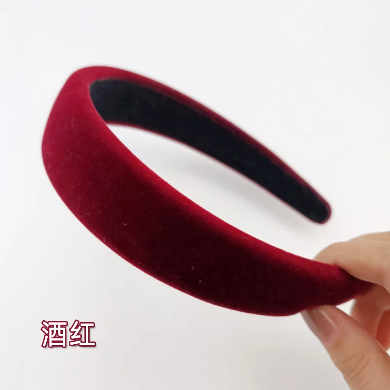3/3,5 cm Winter Dicke Stirnbänder für Frauen Samt Schwamm Haarband Mädchen Breite Haar Lünette Elastizität Gepolsterte Kopfbedeckung haar Zubehör – Detail 8