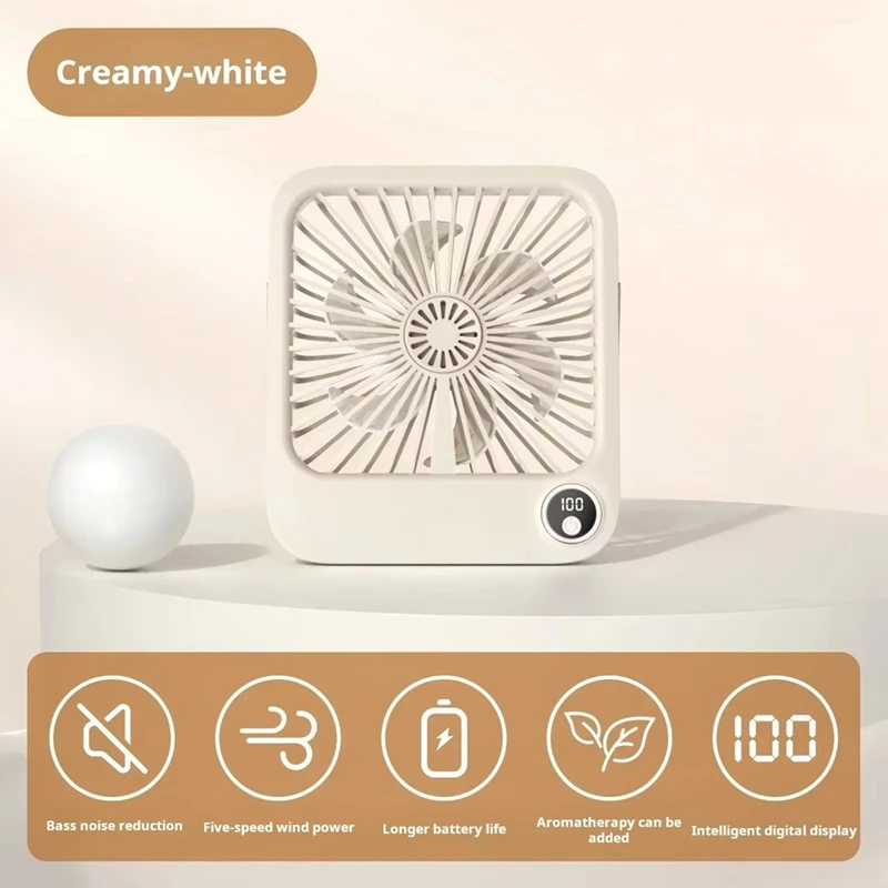 Ultra-Quiet Portable Mini Fan Foldable Handheld Fan For Office, Beach, Travel & Vacation High Wind