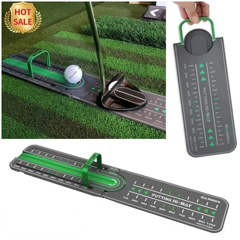 Golf Precision Distance Putting Drill Green Mat Ball Pad Mini Training Aids Accessories Supplies Practice for Home Office Indoor