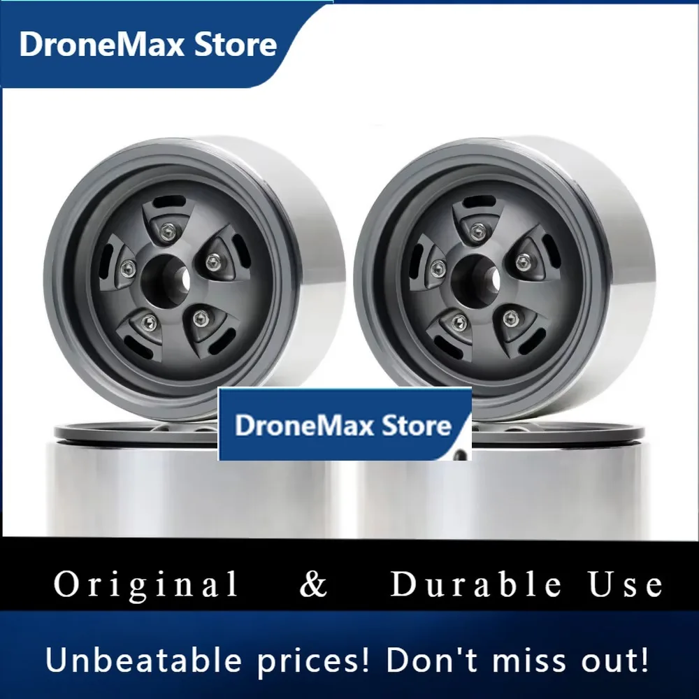 DroMaAlloy Hub Beadlock Wheels Rims 1.9 4Pc For RC Car 1/10 Crawler Tamiya SCX10 TRX4 90046 90047 TF2 D110 F350 VS4-10 Redcat G