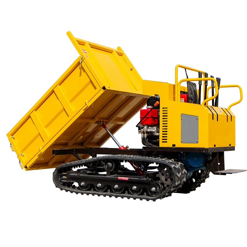 Customized 1 2 3T Crawler Transport Truck Small Mini Dumper Hand Type Transport Car Site Dumpers For Sale
