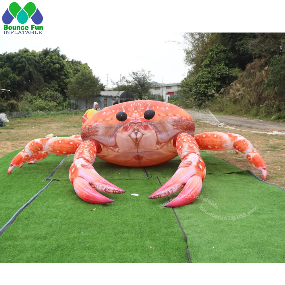 Lifelike Giant Inflatable Crab Blow Up Seafood For Advertisement Restaurant Roof Decoration